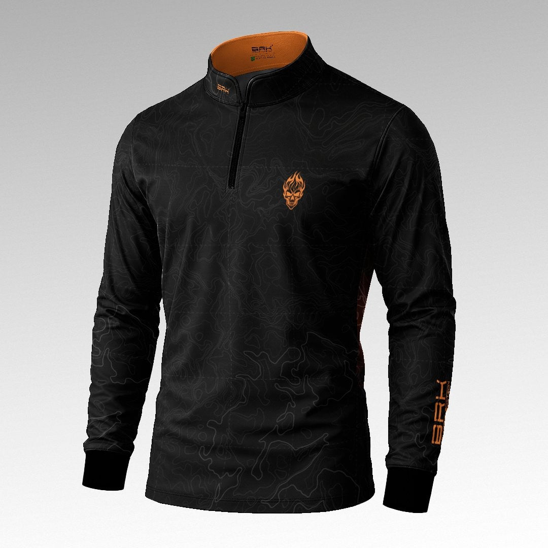 Camisa Halloween Last Ride Black and Orange com Proteção UV50+