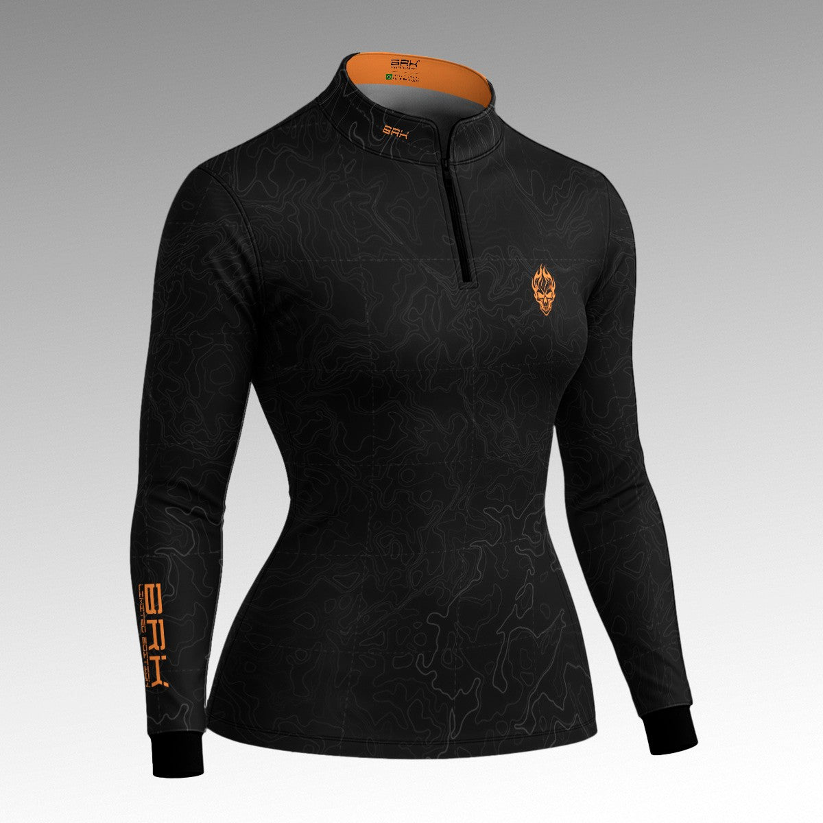 Camisa Halloween Feminina Last Ride Black and Orange com Proteção UV50+