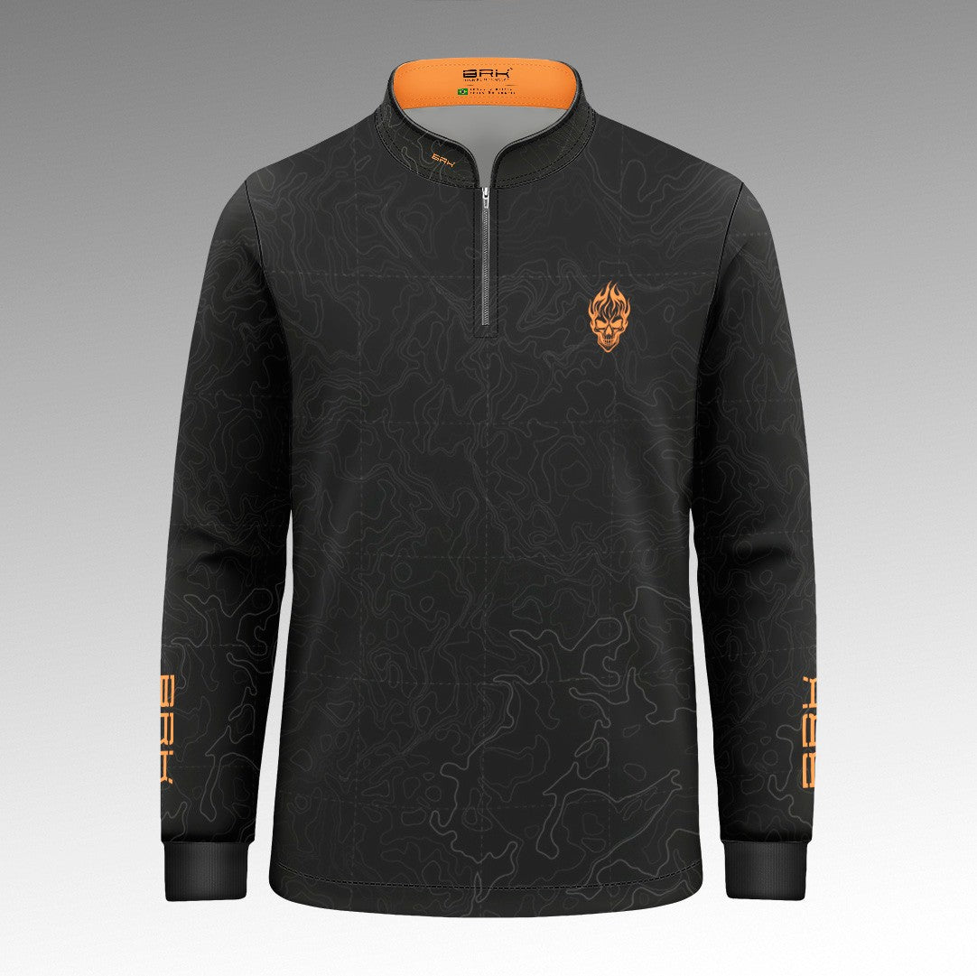 Camisa Halloween Infantil Last Ride Black and Orange com Proteção UV50+