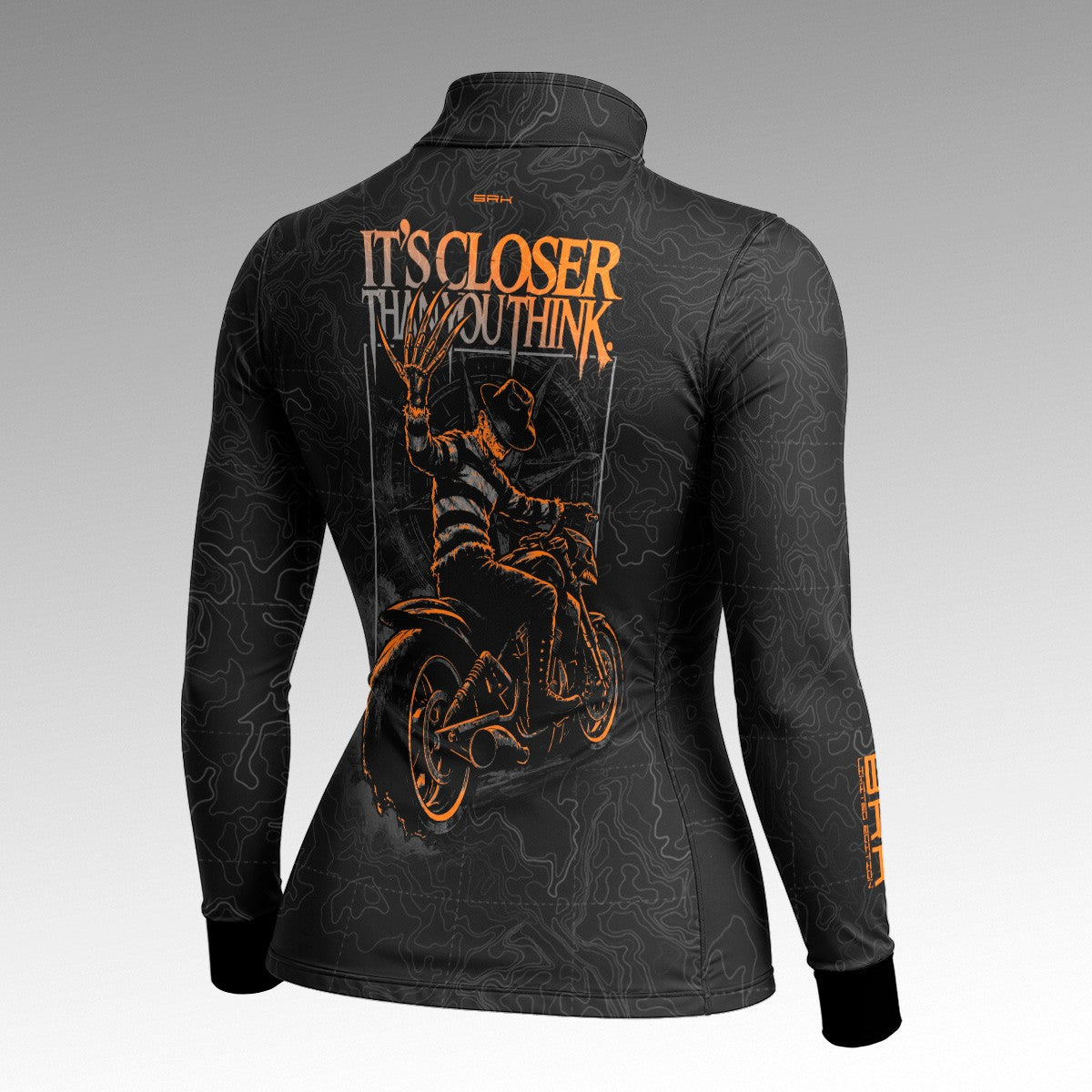Camisa Halloween Feminina It’s Closer Black and Orange com Proteção UV50+
