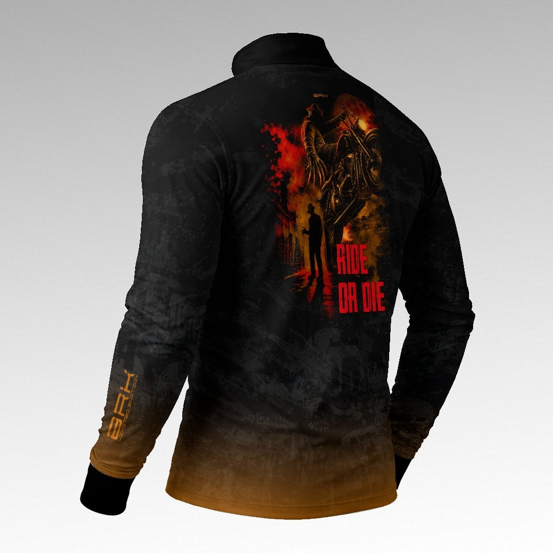 Camisa Halloween Ride Or Die Black and Orange com Proteção UV50+