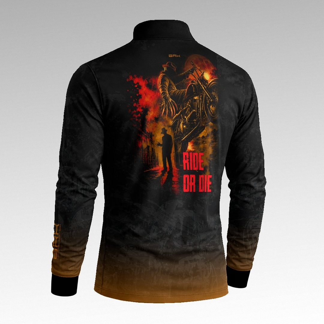 Camisa Halloween Ride Or Die Black and Orange com Proteção UV50+
