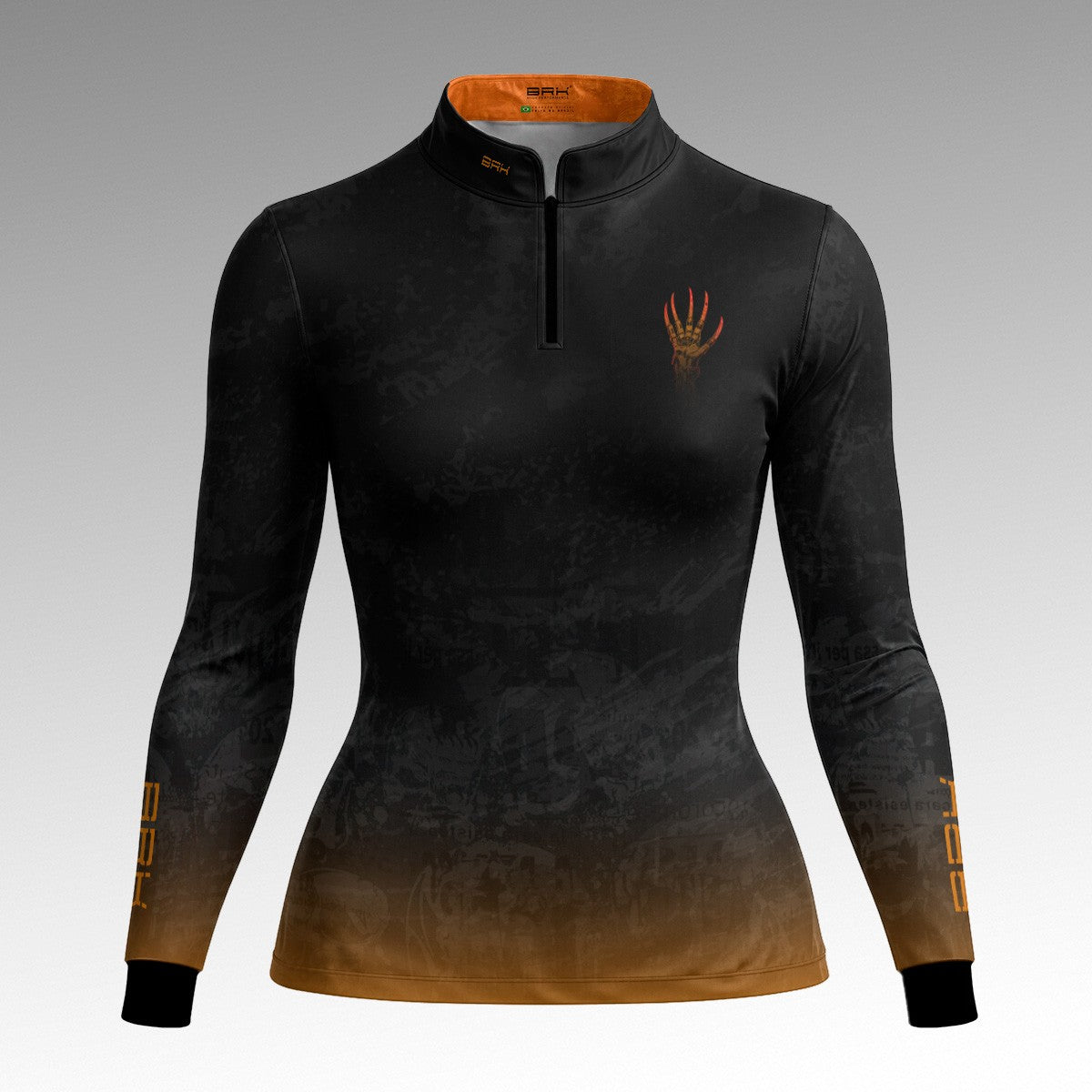 Camisa Halloween Feminina Ride Or Die Black and Orange com Proteção UV50+