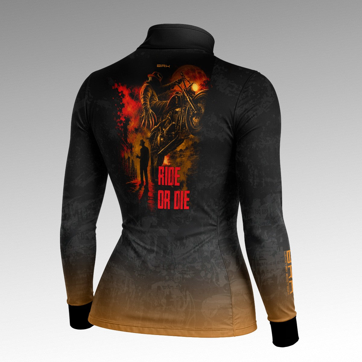 Camisa Halloween Feminina Ride Or Die Black and Orange com Proteção UV50+