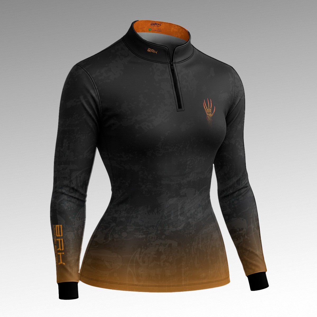 Camisa Halloween Feminina Ride Or Die Black and Orange com Proteção UV50+