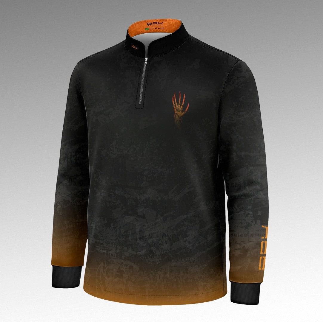 Camisa Halloween Infantil Ride Or Die Black and Orange com Proteção UV50+