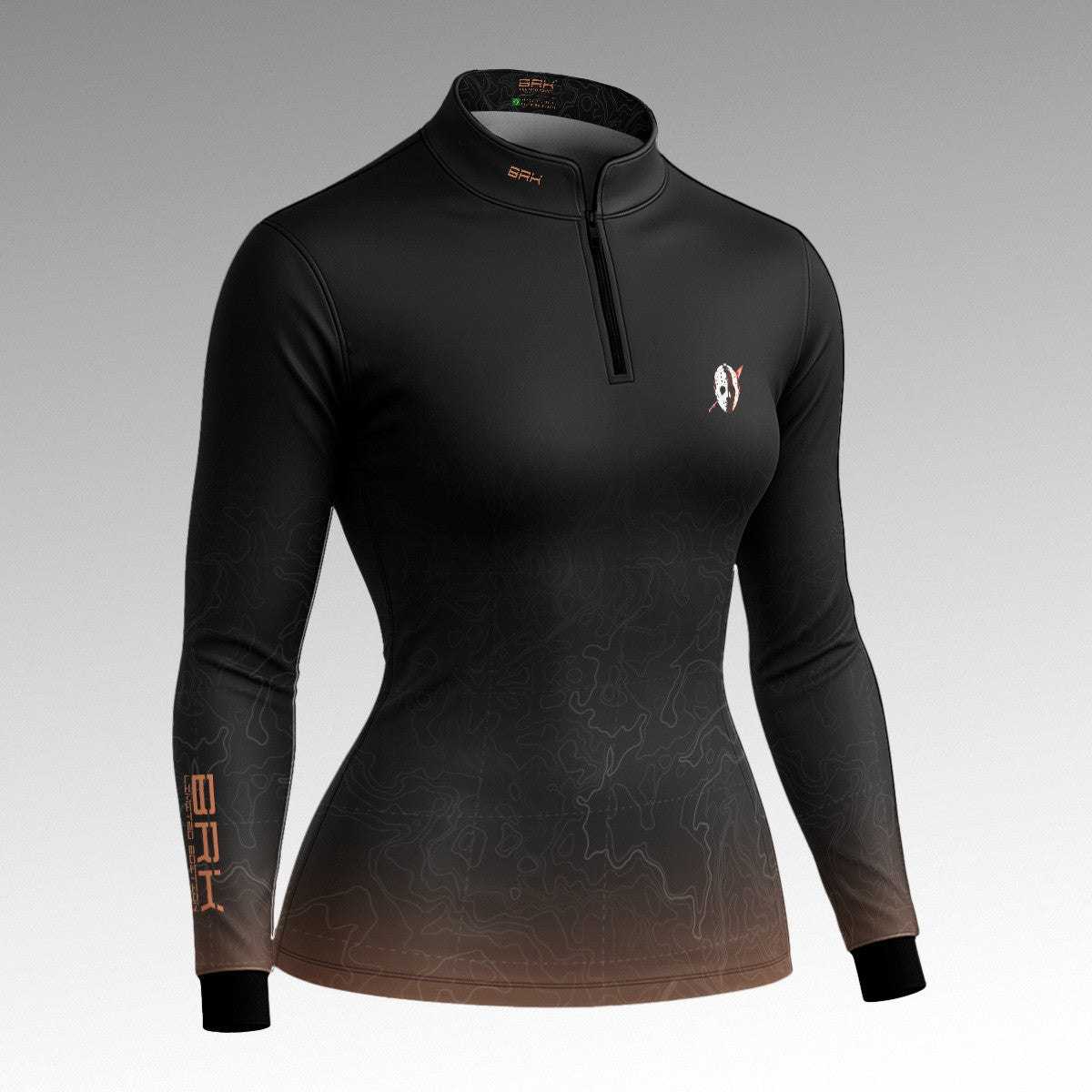 Camisa Halloween Feminina Hell Rider Black and Orange com Proteção UV50+