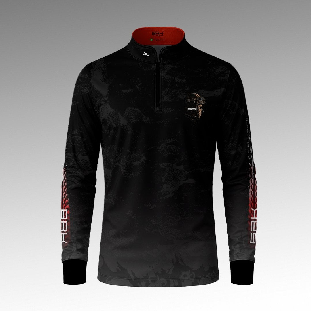 Camisa Halloween Death On Two Wheels Black and Blood com Proteção UV50+