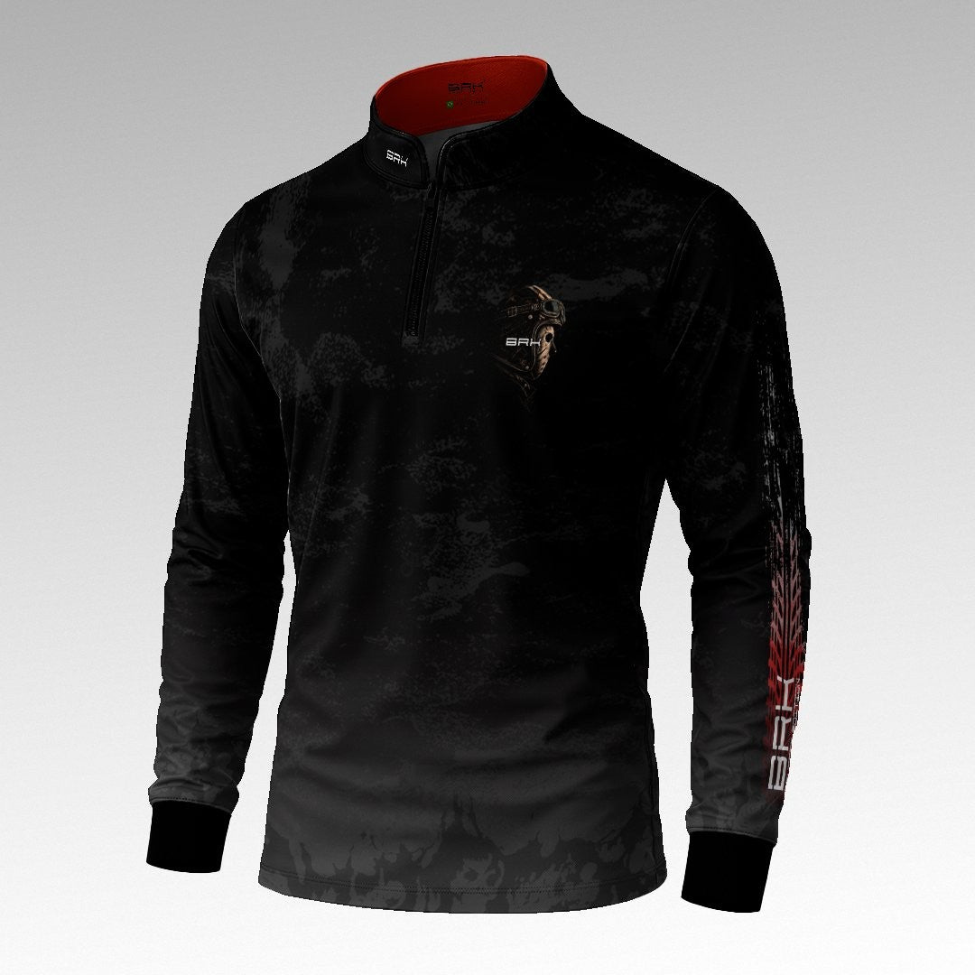 Camisa Halloween Death On Two Wheels Black and Blood com Proteção UV50+
