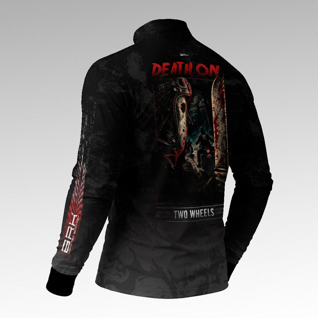 Camisa Halloween Death On Two Wheels Black and Blood com Proteção UV50+