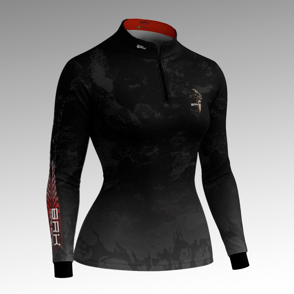 Camisa Halloween Feminina Death On Two Wheels Black and Blood com Proteção UV50+