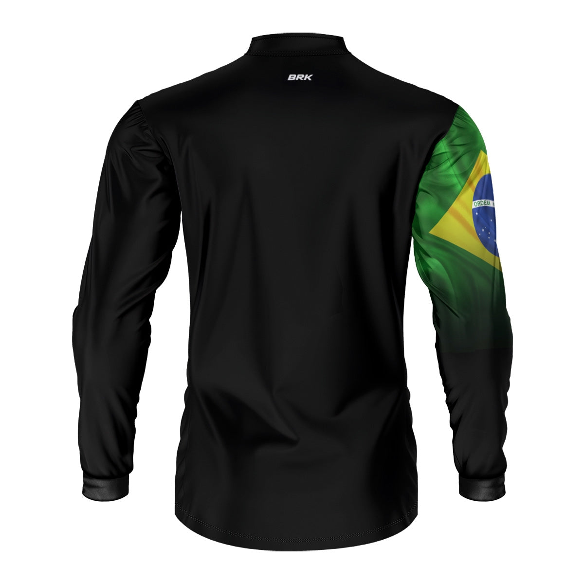 Kit Camisas UV50 Casal Preta Bandeira do Brasil