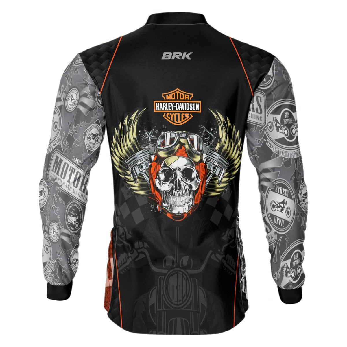 Camisa de Motociclismo Brk Harley Davidson Skull com Proteção Solar UV50+