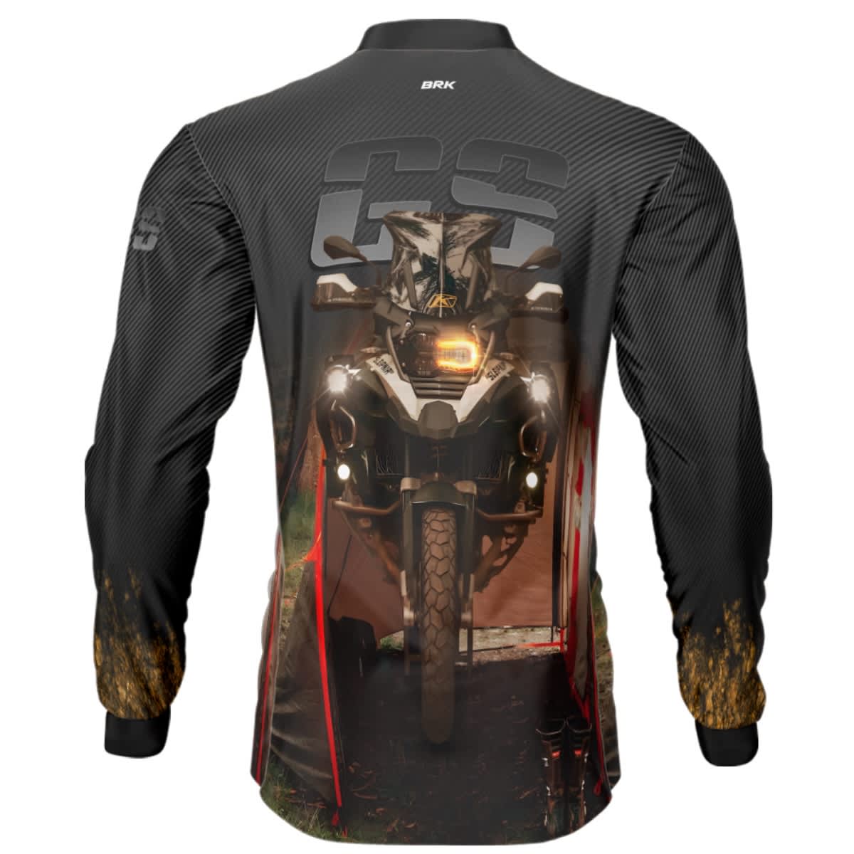 Camisa de Motociclismo Brk Preta Big Trail GS com Proteção Solar UV50+