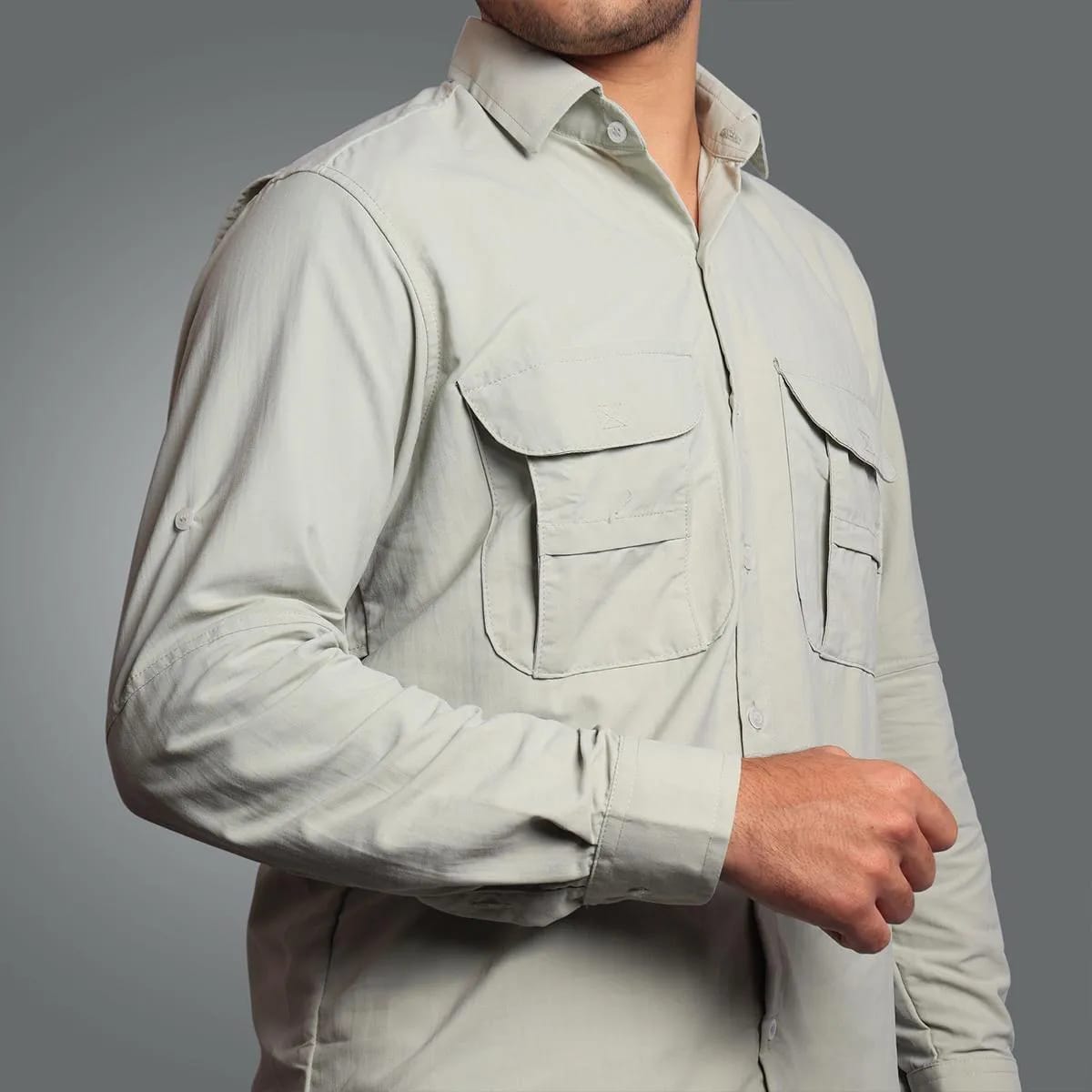 Camisa de Botão Brk Areia com Proteção UV50+