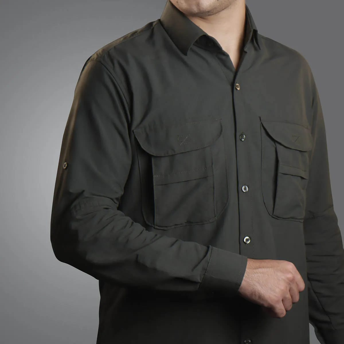 Camisa de Botão Brk Chumbo com Proteção UV50+