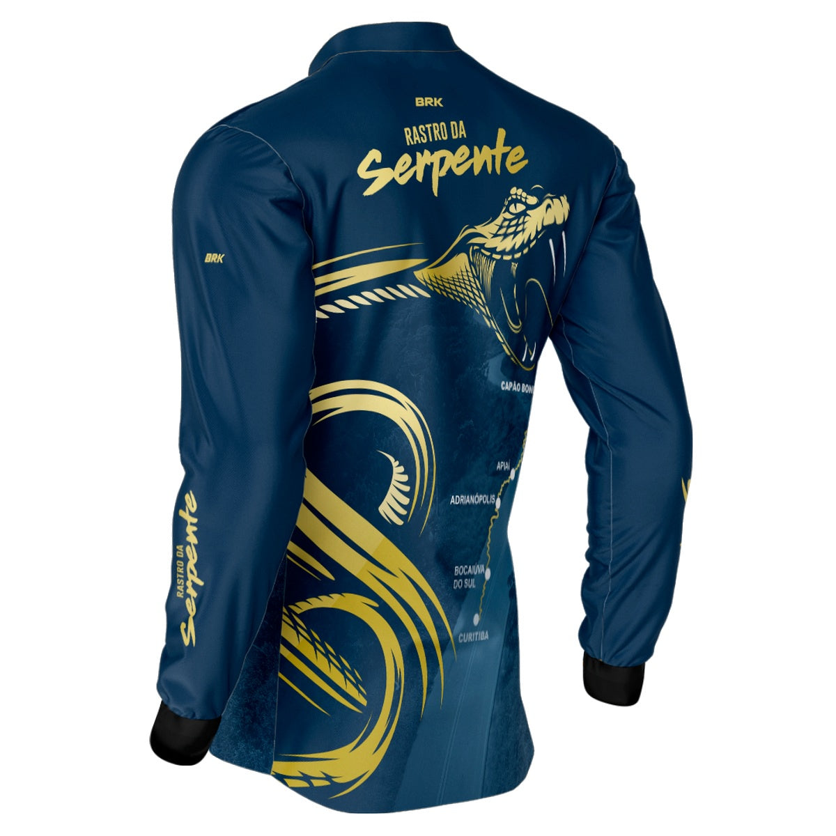 Camisa de Motociclismo Brk Rastro da Serpente Azul Marinho com Proteção Solar UV50+
