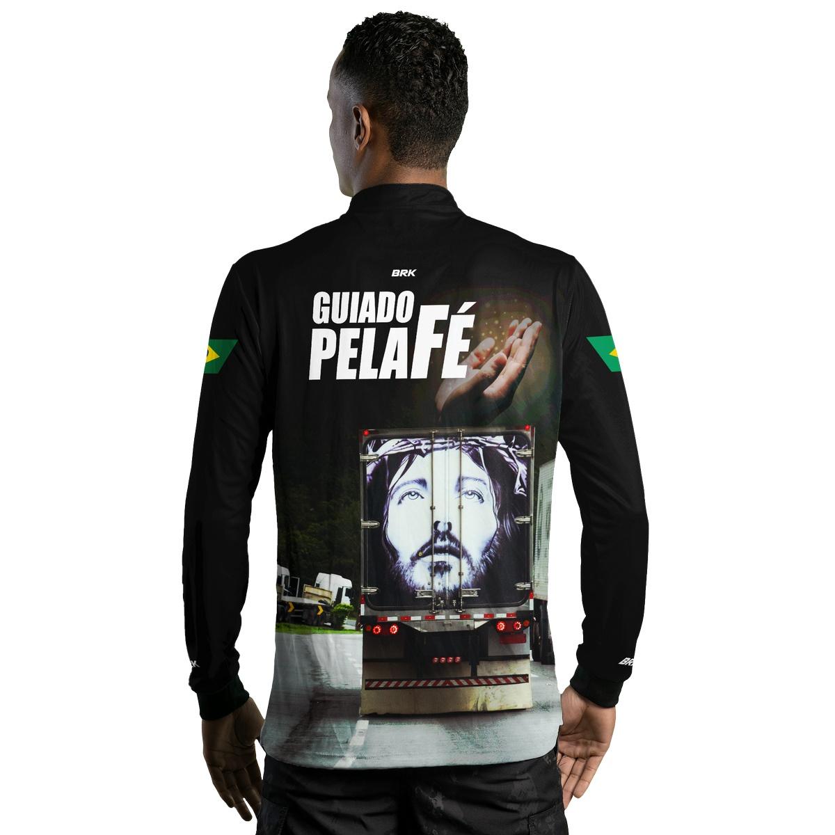 Camisa de Caminhão Brk Guiado Por Deus Fé com Proteção UV50+