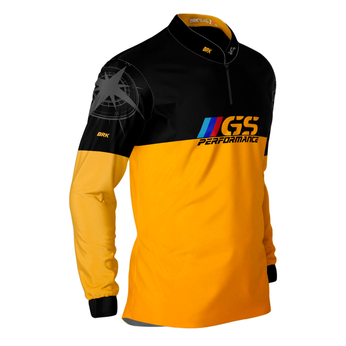 Camisa Motociclismo Brk GS BMW Performance Amarela e Preto com Proteção Solar UV50+