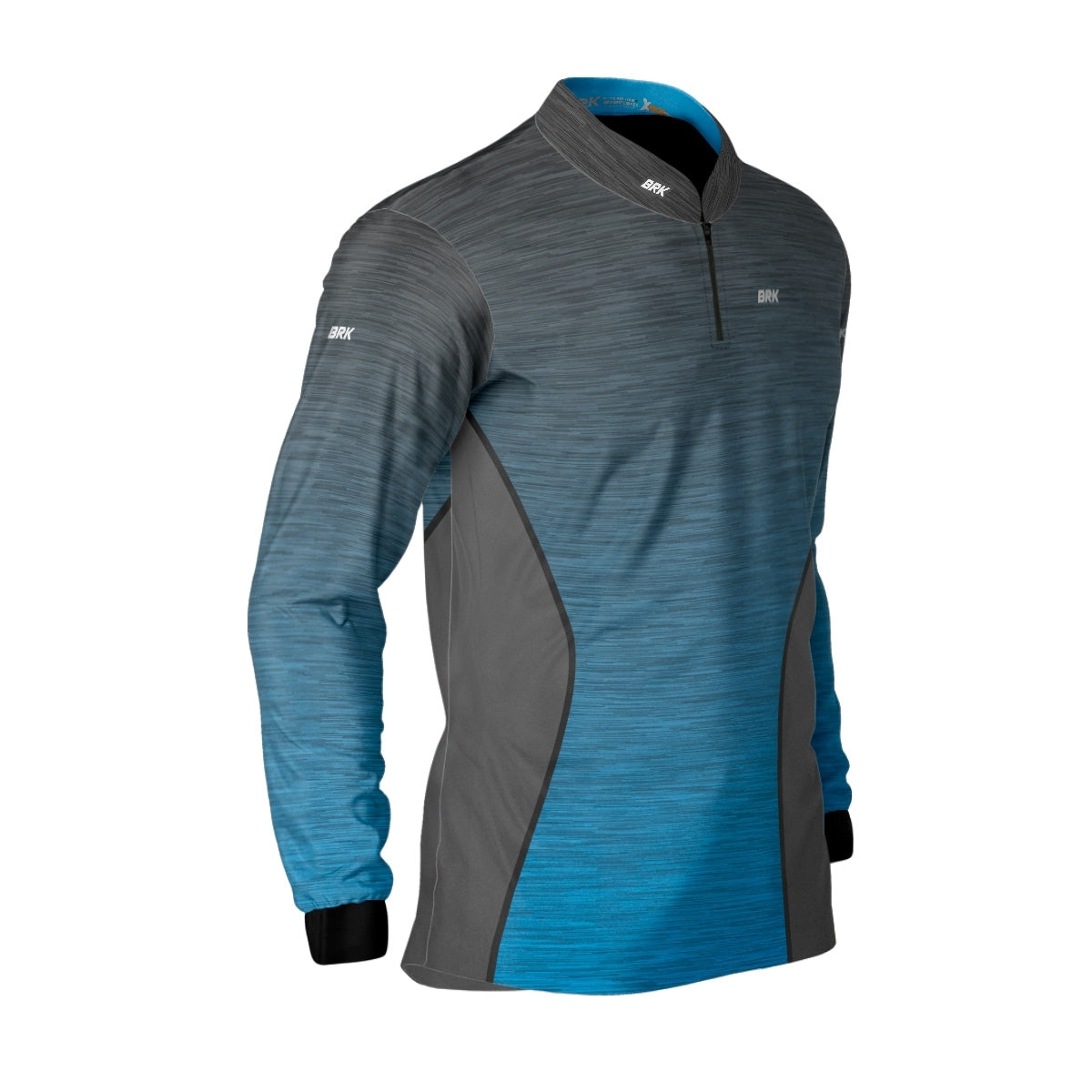 Camisa de Motociclismo Brk Mescla Cinza e Azul com Proteção Solar UV50+