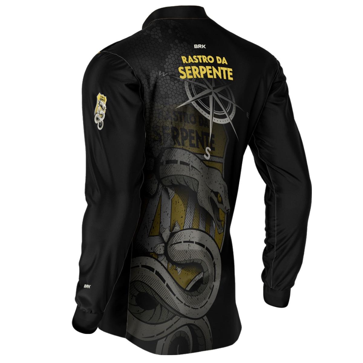 Camisa de Motociclismo Brk Rastro da Serpente Preta com UV50+