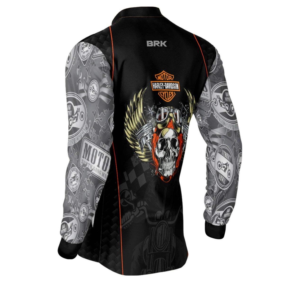 Camisa de Motociclismo Brk Harley Davidson Skull com Proteção Solar UV50+