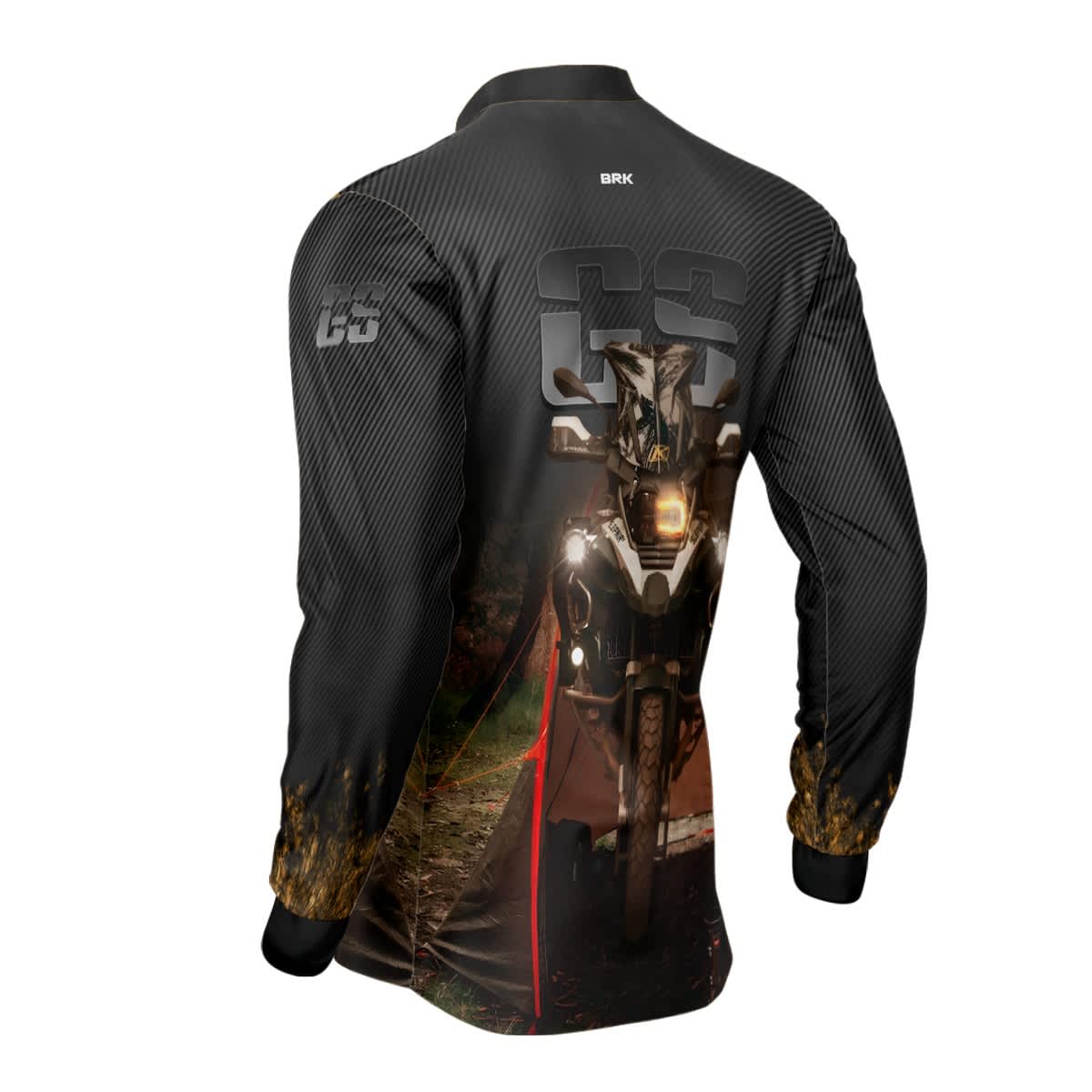 Camisa de Motociclismo Brk Preta Big Trail GS com Proteção Solar UV50+