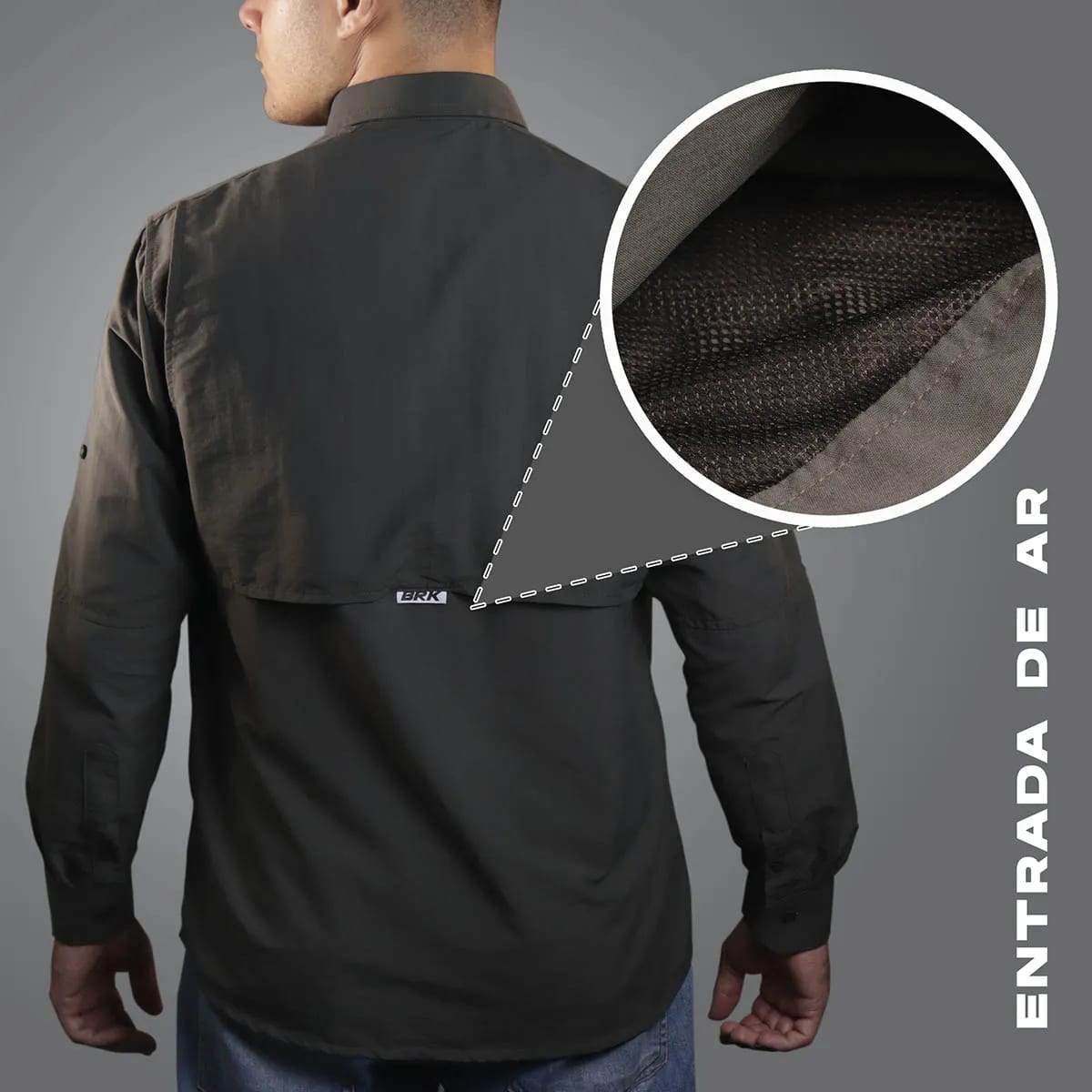 Camisa de Botão Brk Chumbo com Proteção UV50+