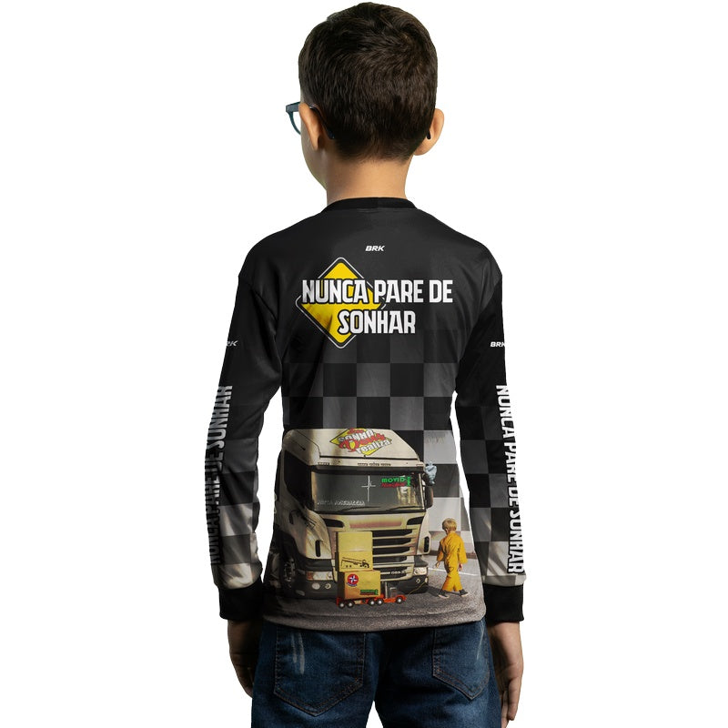 Camisa de Caminhão Brk Nunca Pare de Sonhar com Proteção Solar UV50+