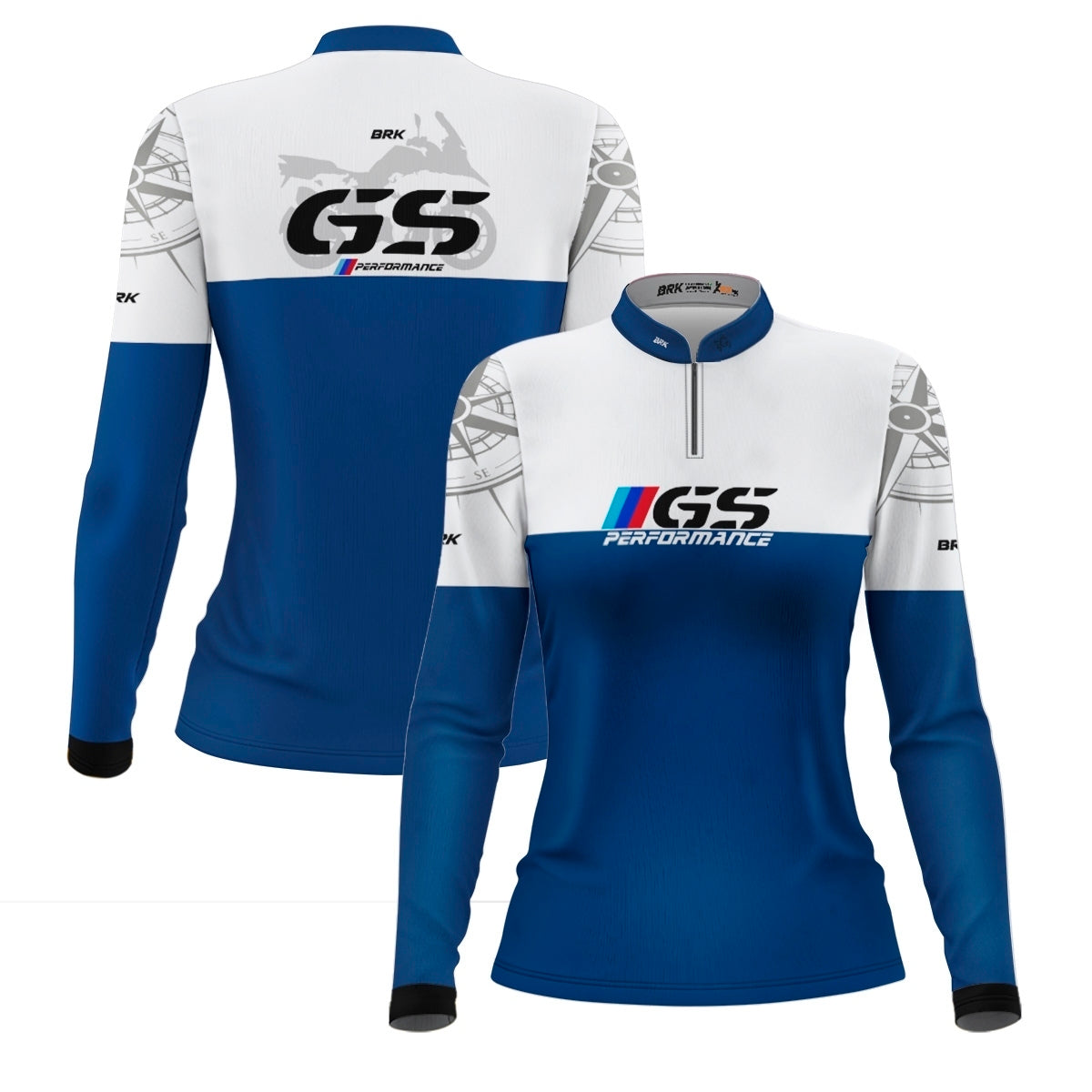 Kit Casal Camisas UV50 GS BMW Performance Azul com Proteção UV50