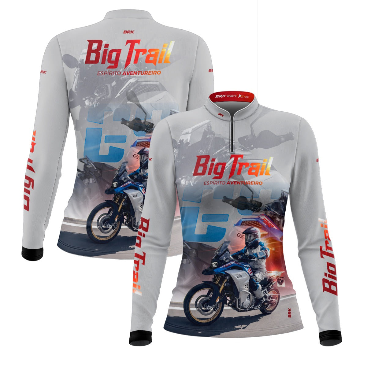 Camisa de Motociclismo Feminina Brk F 850 GS Premium Branca com Proteção Solar UV50+