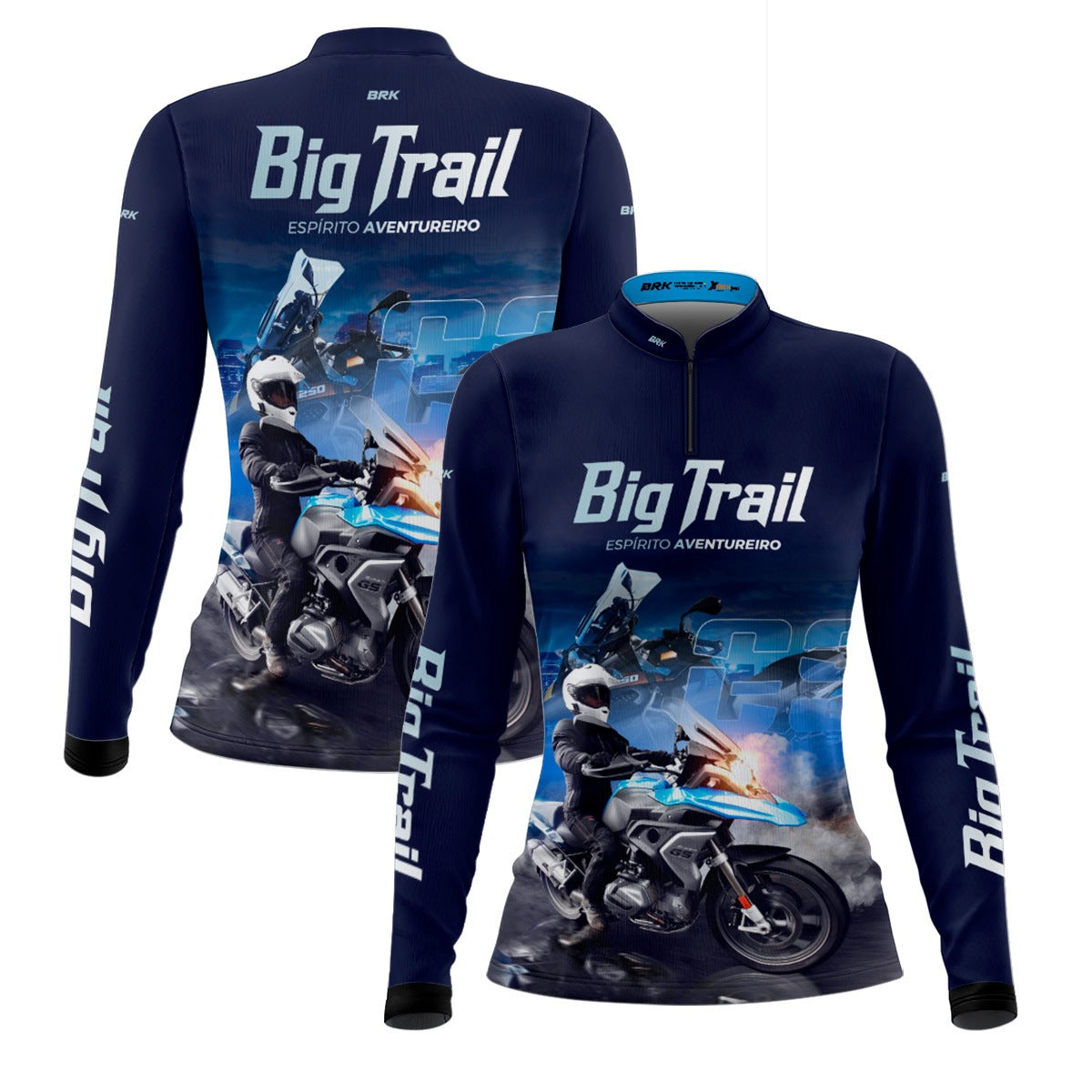 Camisa de Motociclismo Feminina Brk R 1250 GS Premium Azul com Proteção Solar UV50+
