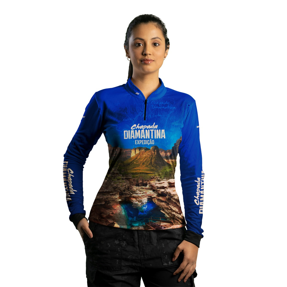 Camisa Feminina de Motociclismo Brk Expedição Chapada Diamantina com Proteção Solar UV50+