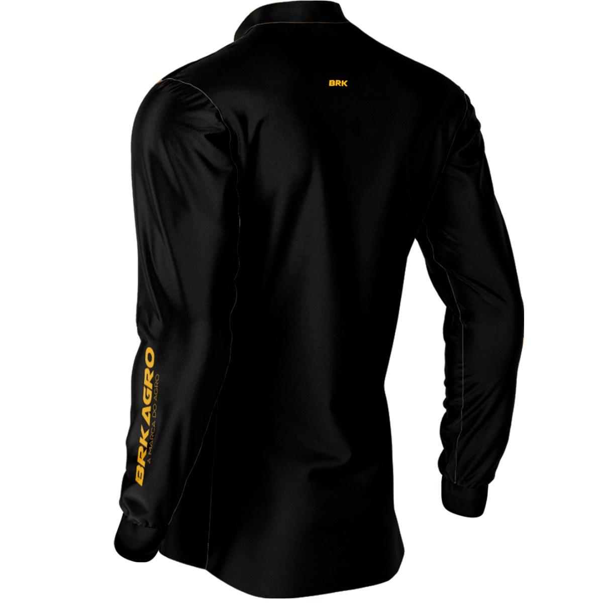 Camisa Agro Brk Clean Preta com Proteção Solar UV50+ Envio Imediato