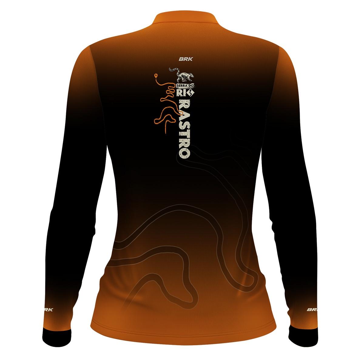 Camisa Feminina de Motociclismo Brk Serra do Rio Rastro Laranja com UV50+
