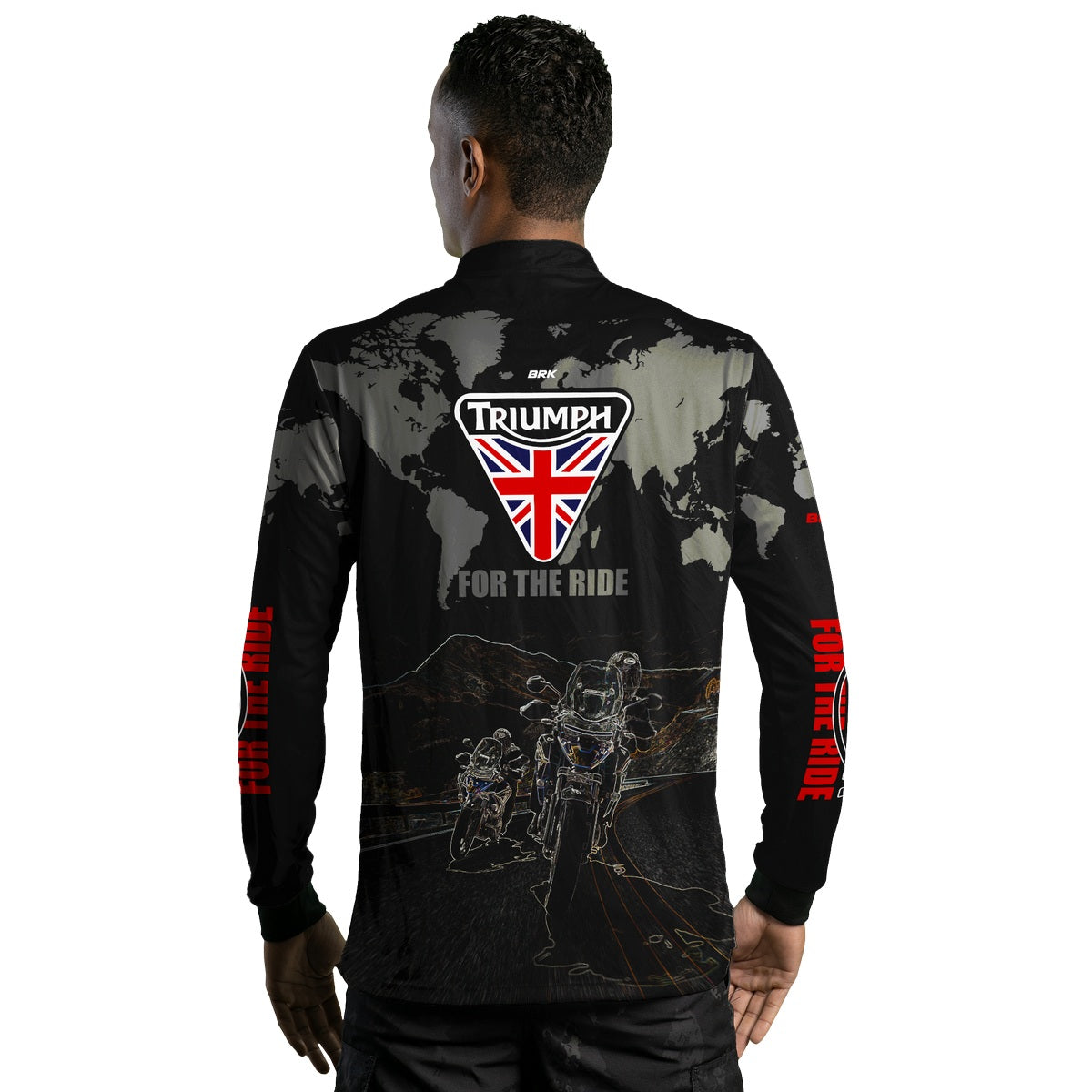 Camisa Masculina Motociclismo Brk Triumph Tiger for the Ride com Proteção Solar UV50+