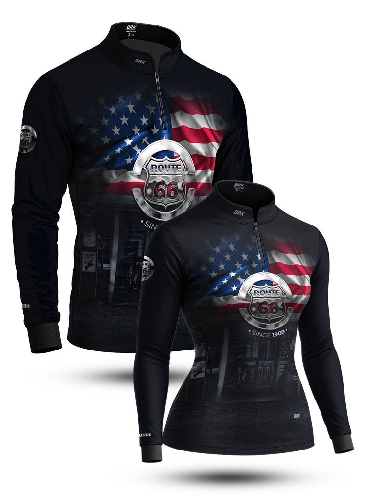 Kit Camisas UV50 Casal Route 66 Vintage