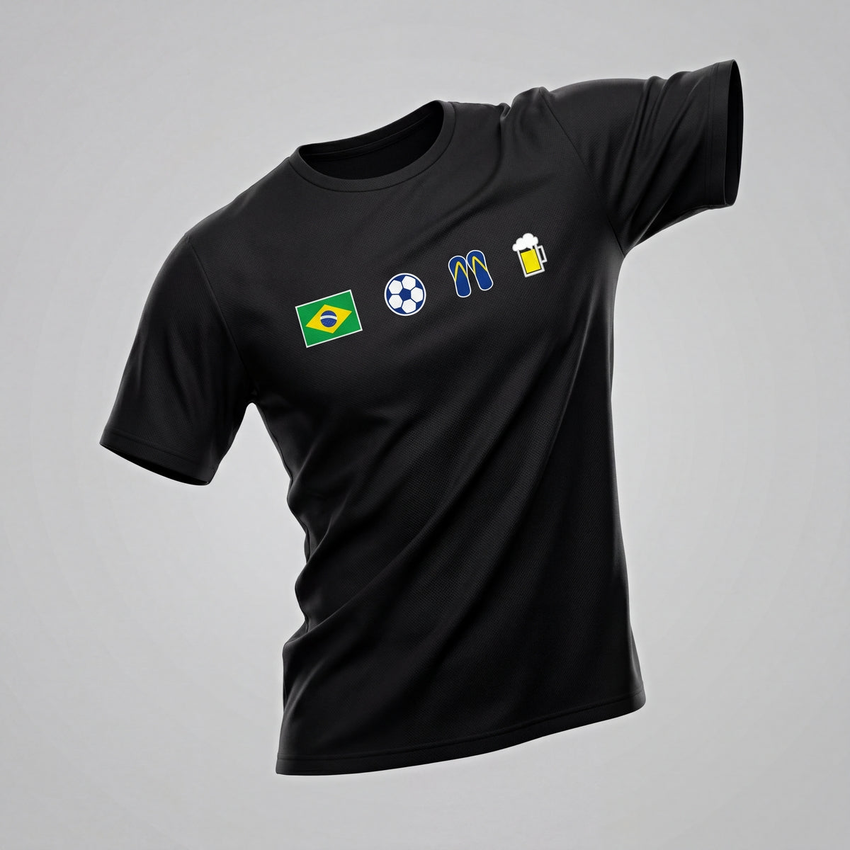 Camiseta Básica de Algodão Brk  Brasil Ícones