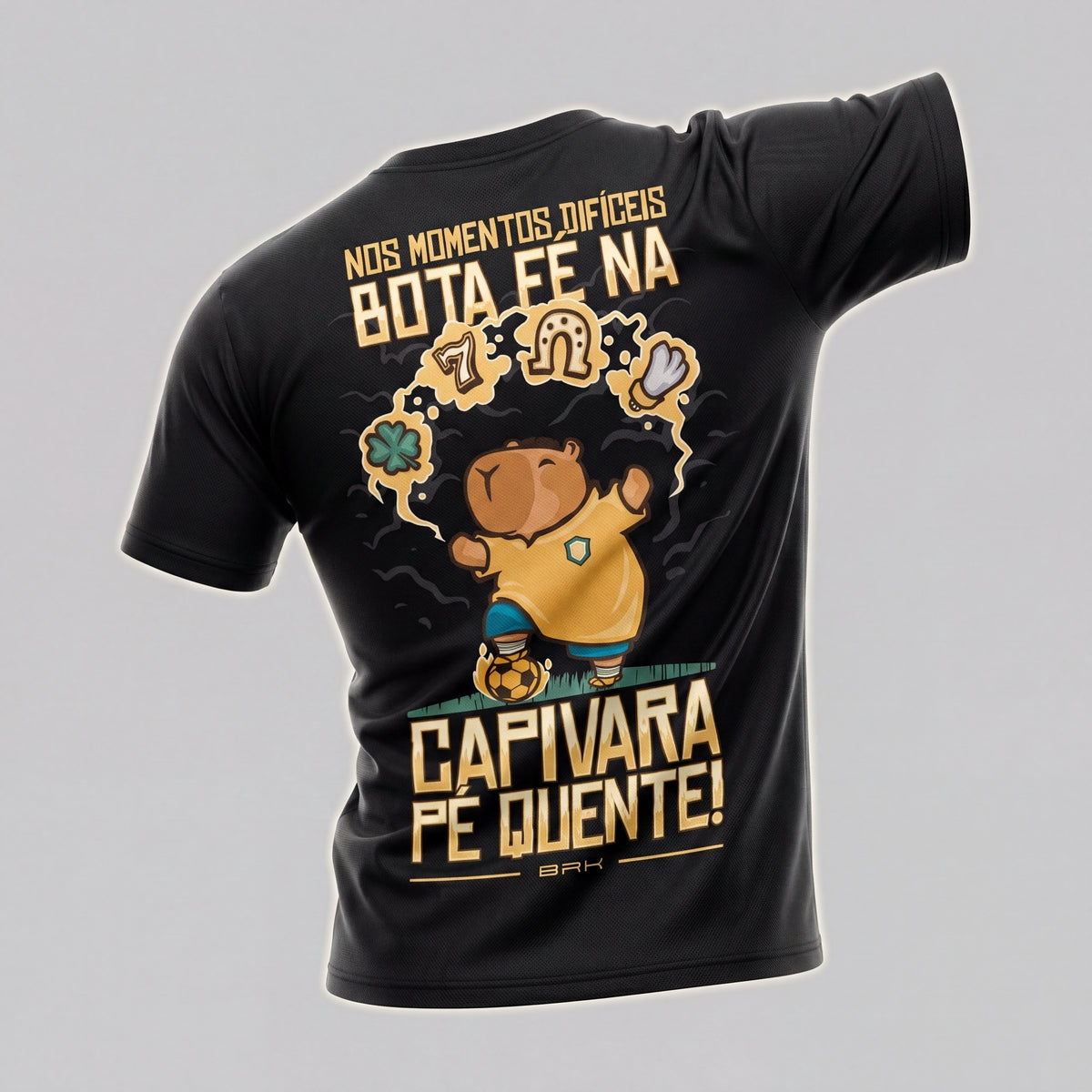 Camiseta Básica de Algodão Brk Capivara da Sorte