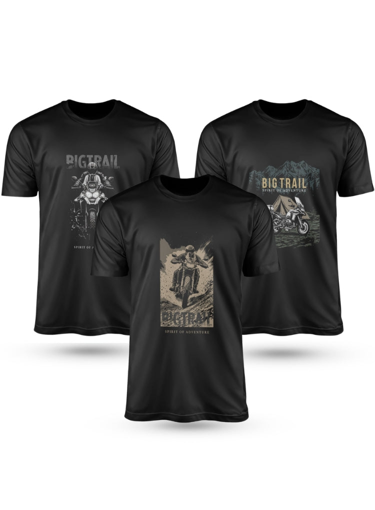 Kit 3 Camisas de Algodão Brk Motociclismo Spirit of Adventure