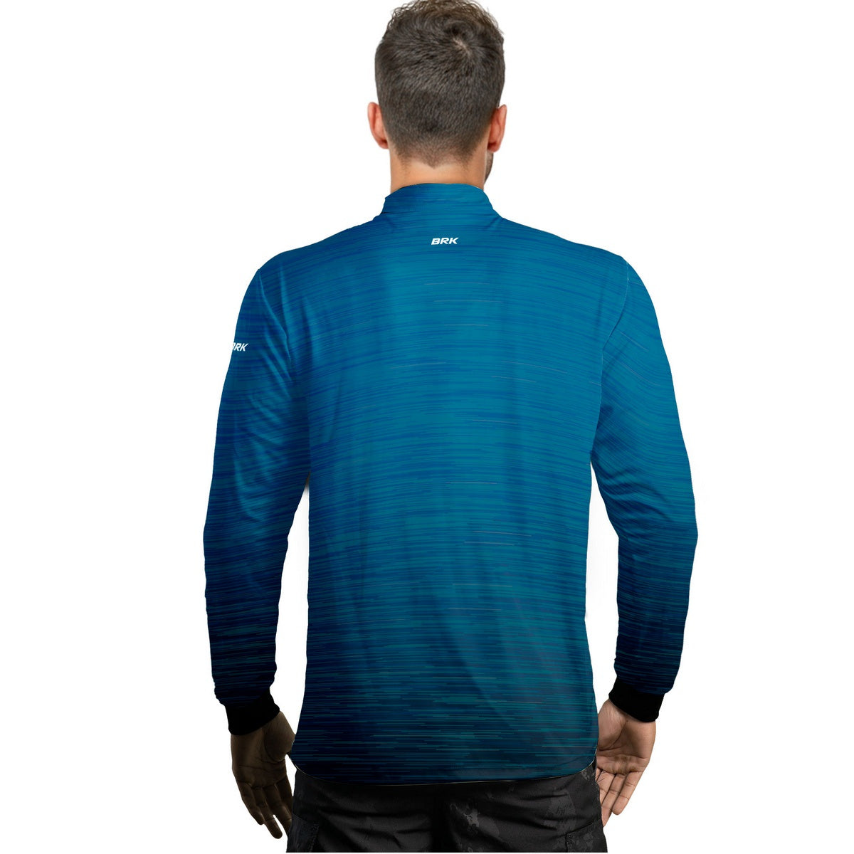 Camisa de Motociclismo Básica Brk Mescla Azul com Proteção Solar UV50+