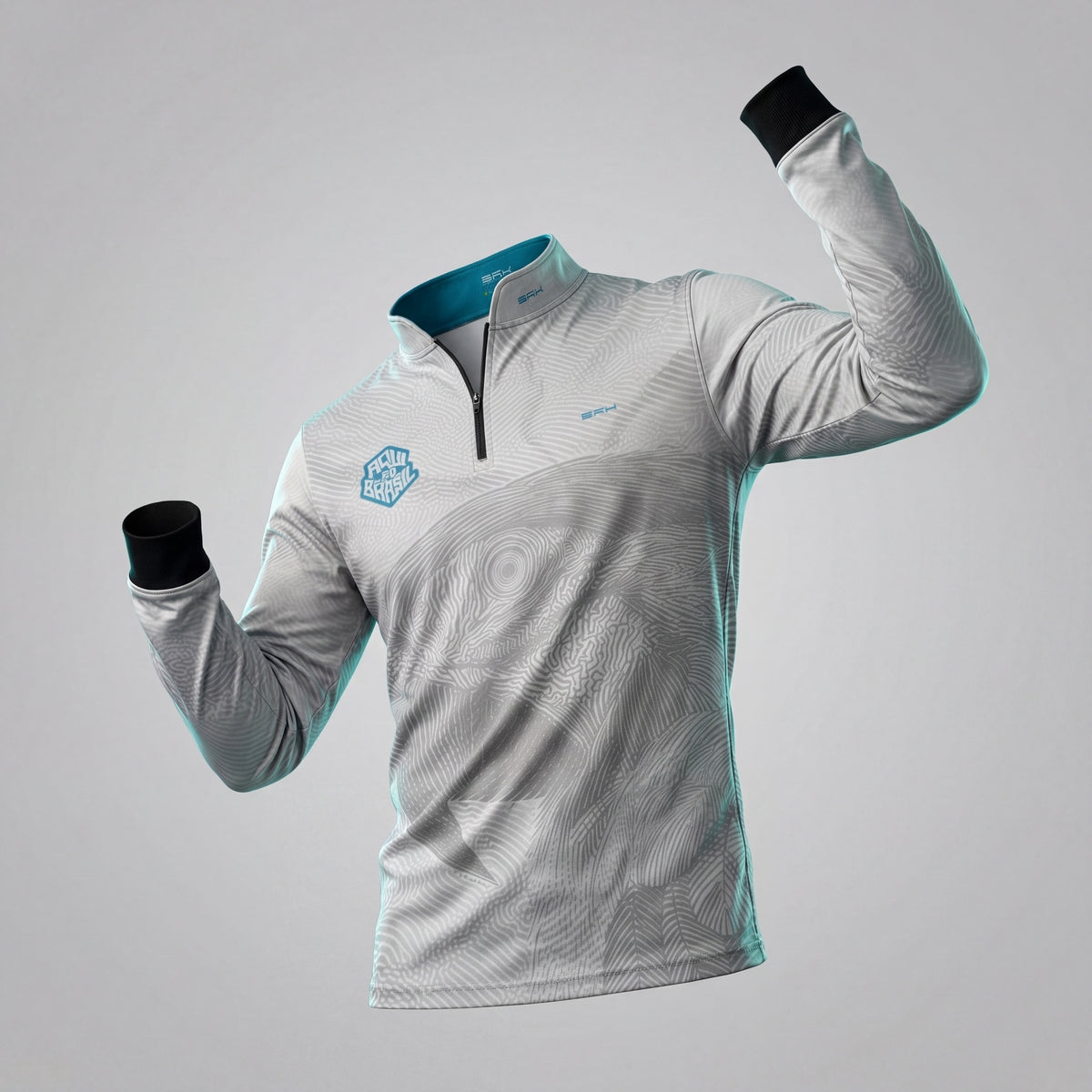 Camisa Brk Aqui é o Brasil Arara Sombreada Branca com Proteção UV50