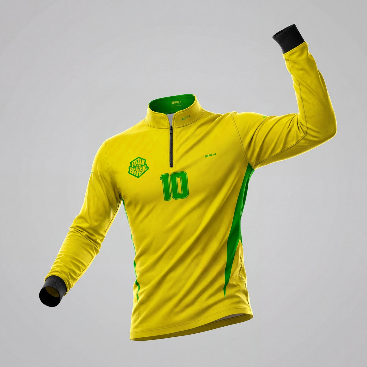 Camisa Brk Aqui é o Brasil Clássica 10 Amarela com Proteção UV50