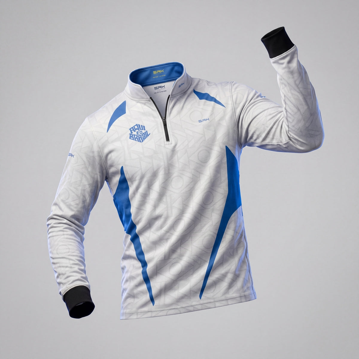 Camisa Brk Aqui é o Brasil Bandeira Geométrica Branca com Proteção UV50