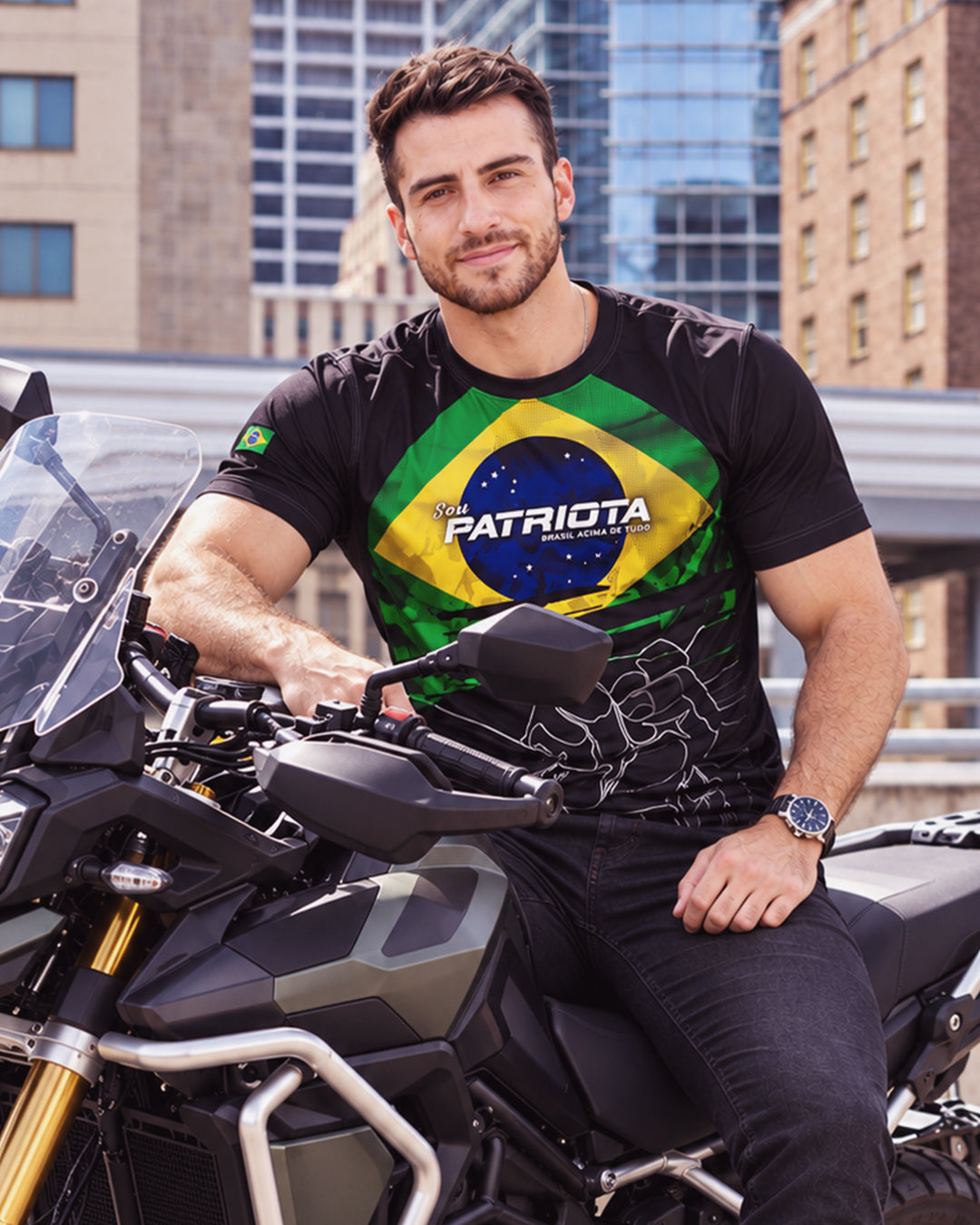 Camisa Brasil Patriota Preta com Proteção UV50
