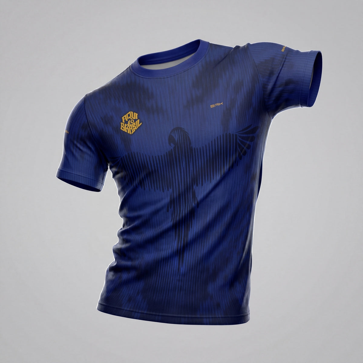 Camisa Casual Brk Aqui é o Brasil Arara Azul com Proteção UV50