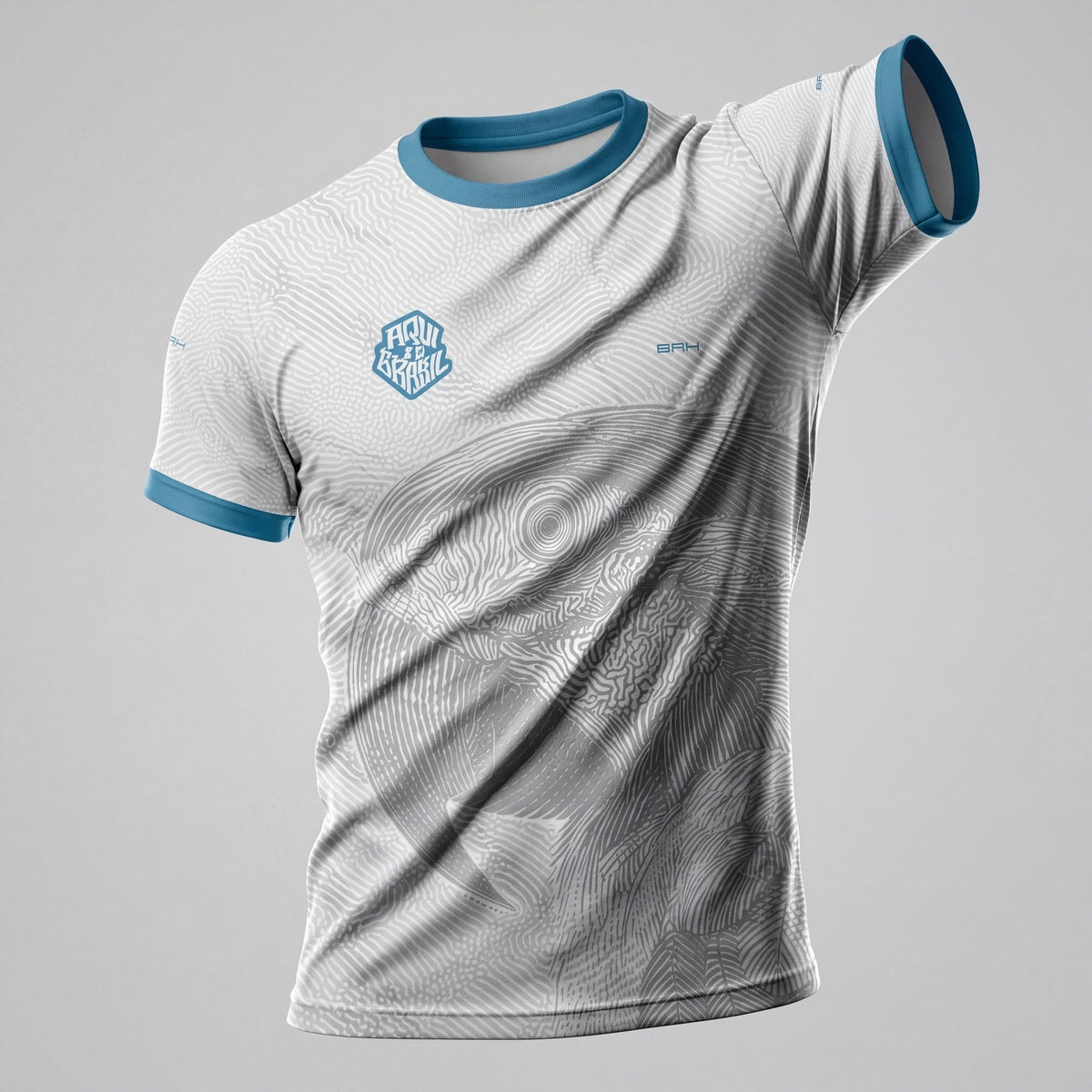 Camisa Casual Brk Aqui é o Brasil Arara Sombreada Branca com Proteção UV50