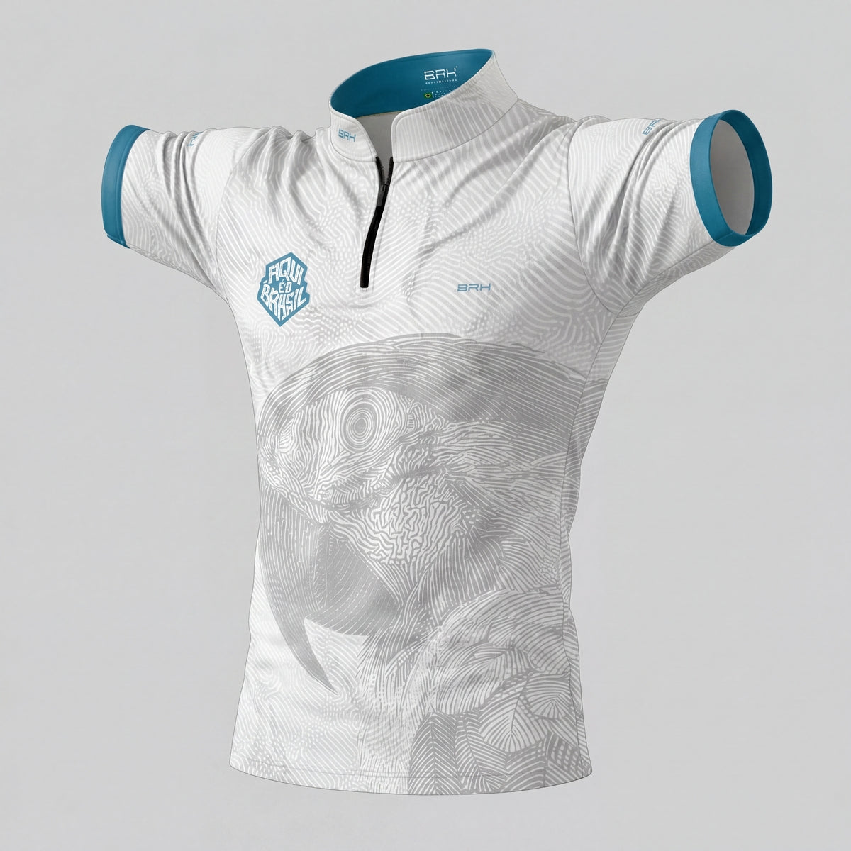 Camiseta Brk Aqui é o Brasil Arara Sombreada Branca com Proteção UV50