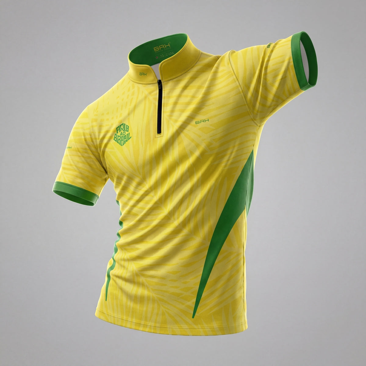 Camiseta Brk Aqui é o Brasil Tropical Amarela com Proteção UV50