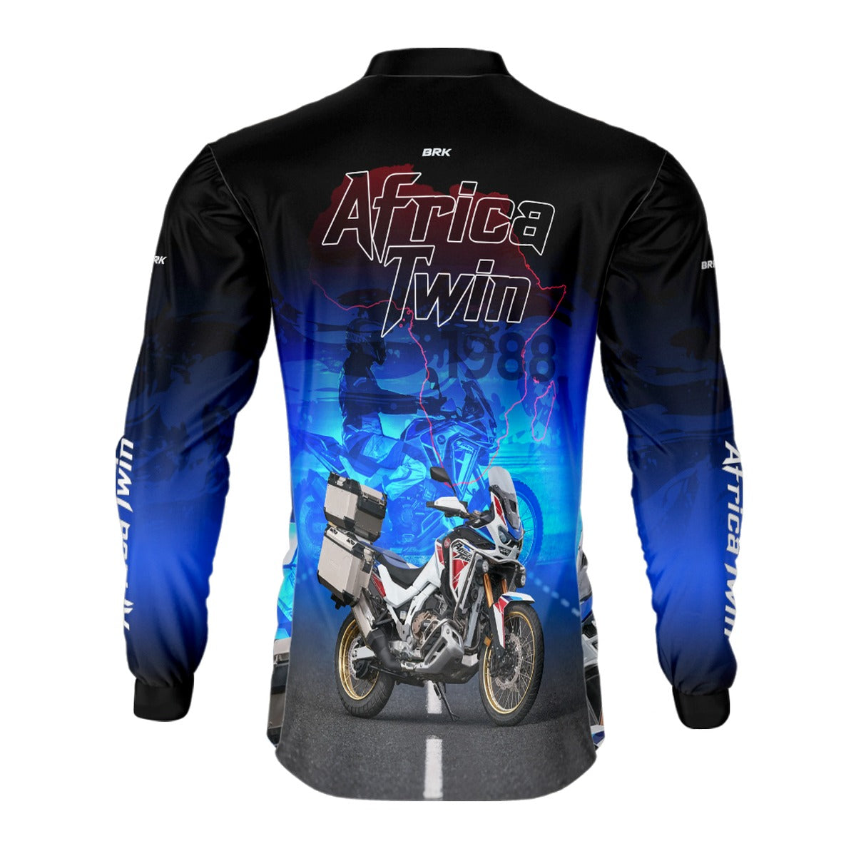 Camisa Motociclismo Brk Africa Twin Azul com Proteção Solar UV50+